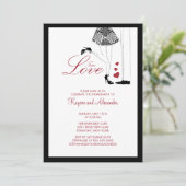 Moderne rue Love Couple Verloving Invitations Kaart (Staand voorkant)