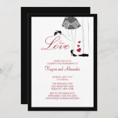 Moderne rue Love Couple Verloving Invitations Kaart (Voorkant / Achterkant)