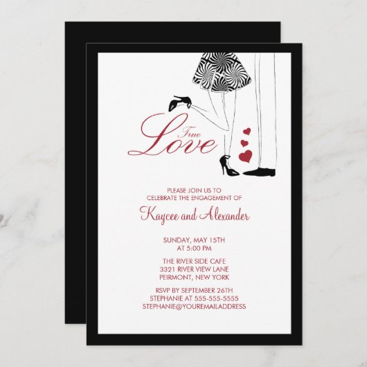Moderne rue Love Couple Verloving Invitations Kaart (Voorkant / Achterkant)