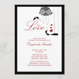 Moderne rue Love Couple Verloving Invitations Kaart