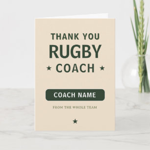 Moderne Rugby Team Speler Coach Bedankkaart