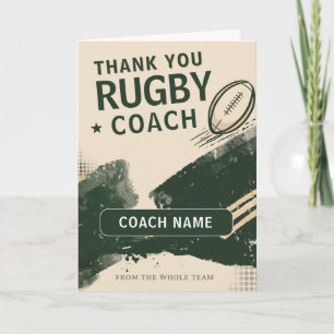 Moderne Rugby Team Speler Coach Bedankkaart