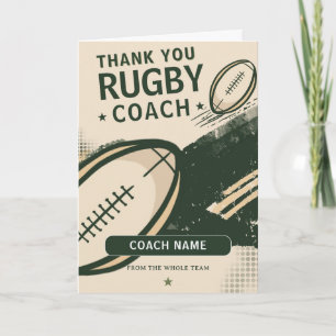Moderne Rugby Teamcoach Bedankkaart