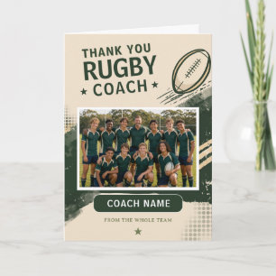 Moderne Rugby Teamfoto Coach Bedankkaart