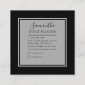 Moderne rugleuning, zwart en wit paneel voor gebeu vierkante visitekaartje (Achterkant)