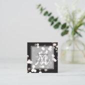 Moderne rugleuning, zwart en wit paneel voor gebeu vierkante visitekaartje (Staand voorkant)