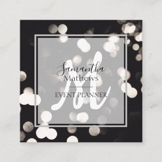 Moderne rugleuning, zwart en wit paneel voor gebeu vierkante visitekaartje (Voorkant)