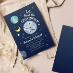 Moderne ruimte buitenste Baby shower Aftellen Kaart<br><div class="desc">Een baby shower-uitnodiging voor een stut- en nerdy-kokerthema die perfect is voor het organiseren van een feest voor de moeder. Verander de tekst eenvoudig en vervang deze door op de knop 'Personaliseren' te klikken</div>