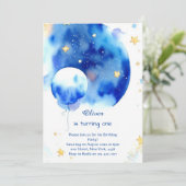 Moderne Ruimte Galactische Verjaardag Kaart (Staand voorkant)