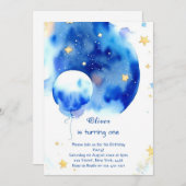 Moderne Ruimte Galactische Verjaardag Kaart (Voorkant / Achterkant)