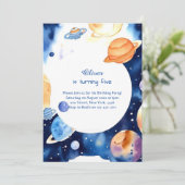 Moderne ruimte Stardust verjaardag Kaart (Staand voorkant)