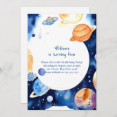 Moderne ruimte Stardust verjaardag Kaart (Voorkant / Achterkant)