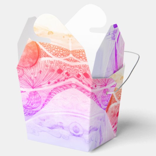 Moderne ruimte voor zwarte en roze afstotingen bedankdoosjes (Geopend)