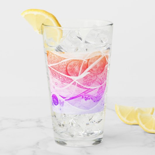 Moderne ruimte voor zwarte en roze afstotingen glas (Voorkant ijs)