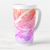 Moderne ruimte voor zwarte en roze afstotingen latte mok (Rechterhoek)