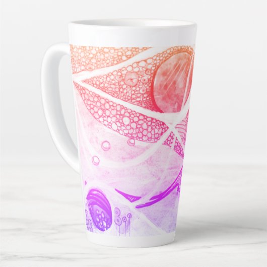 Moderne ruimte voor zwarte en roze afstotingen latte mok (Linkerhoek)