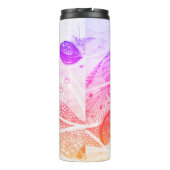 Moderne ruimte voor zwarte en roze afstotingen thermosbeker (Achterkant)