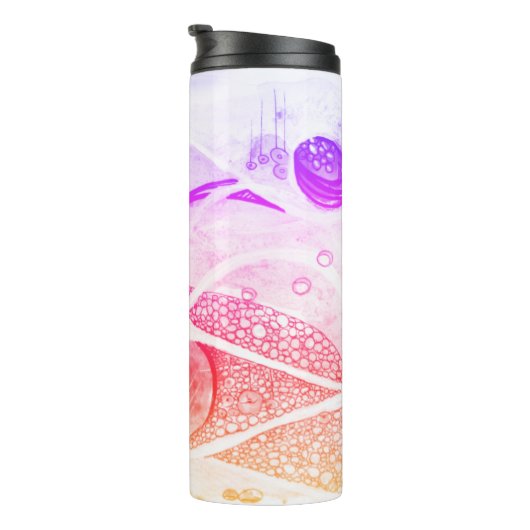 Moderne ruimte voor zwarte en roze afstotingen thermosbeker (Geroteerd rechts)