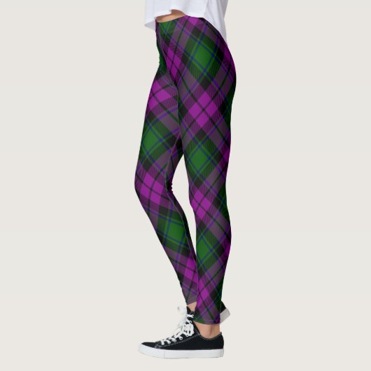Moderne ruit fuchsia paars & groen leggings (Links)