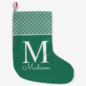 Moderne ruitnaammonogram kleine kerstsok (Voorkant)