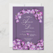 Moderne rum rustieke Paarse Lila boog bloemhuwelij Kaart (Voorkant)