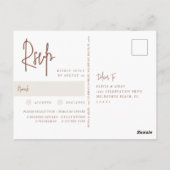 Moderne Rust Handgeschreven Manuscript Wedding Mea Briefkaart (Achterkant)