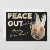 Moderne rust uit 2023 Gelukkig Nieuwjaar foto goud Feestdagenkaart (Voorkant)