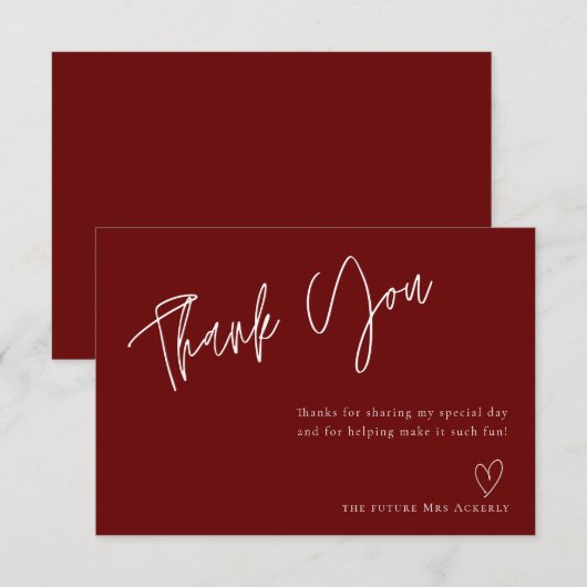 Moderne Rust Vrijgezellenfeest - Hartelijk dank Bedankkaart (Voorkant / Achterkant)