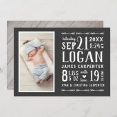 Moderne Rustic 2 Aankondiging van geboorte foto's (Voorkant / Achterkant)