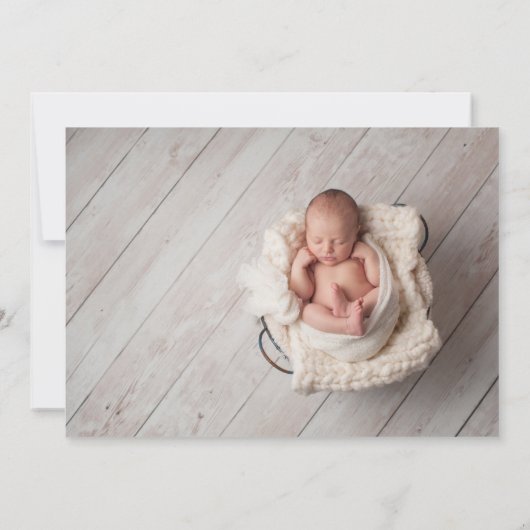 Moderne Rustic 2 Aankondiging van geboorte foto's (Achterkant)