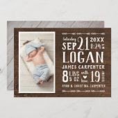 Moderne Rustic 2 Aankondiging van geboorte foto's (Voorkant / Achterkant)