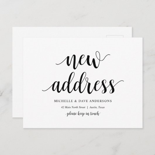 Moderne Rustic, Aankondiging nieuw adres Briefkaart (Voorkant / Achterkant)