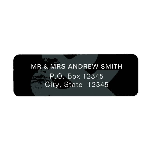 Moderne Rustic Ampersand Return-adreslabels Etiket (Voorkant)
