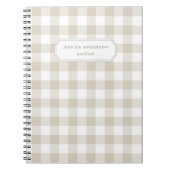 Moderne Rustic Beige Buffalo Check Notitieboek (Voorkant)