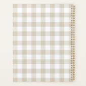Moderne Rustic Beige Buffalo Check Planner (Achterkant)