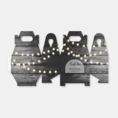 Moderne Rustic Black Wood Gold Lights Bigding Bedankdoosjes (Uitgevouwen)