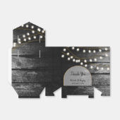 Moderne Rustic Black Wood Gold Lights Bigding Bedankdoosjes (Uitgevouwen)