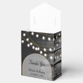 Moderne Rustic Black Wood Gold Lights Bigding Bedankdoosjes (Geopend)