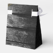 Moderne Rustic Black Wood Gold Lights Bigding Bedankdoosjes (Achterkant)