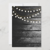 Moderne Rustic Black Wood Gold Lights Bigding Kaart (Achterkant)