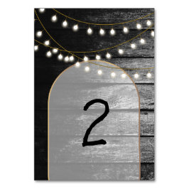 Moderne Rustic Black Wood Gold Lights Bigding Kaart