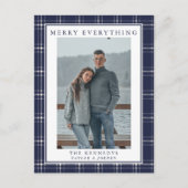 Moderne Rustic Blue Pset Kaart voor kerstmis (Voorkant)