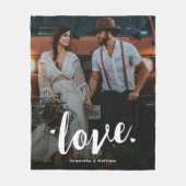 Moderne Rustic Bold Script Love Verloving Fleece Deken (Voorkant)