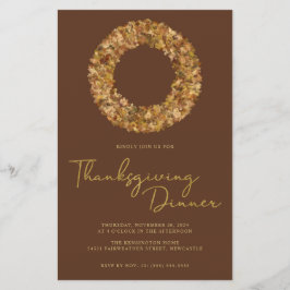 Moderne Rustic Brown Gold Thanksgiving Wreate