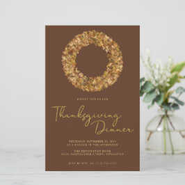 Moderne Rustic Brown Gold Thanksgiving Wreate