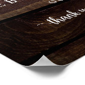 Moderne Rustic, Bruiloftsprobediner Welkom Poster (Hoek)