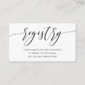 Moderne Rustic Calligraphy Gift Registry Insert Informatiekaartje (Voorkant)