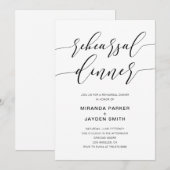 Moderne Rustic Calligraphy Rehearsal Dinner Invite Kaart (Voorkant / Achterkant)