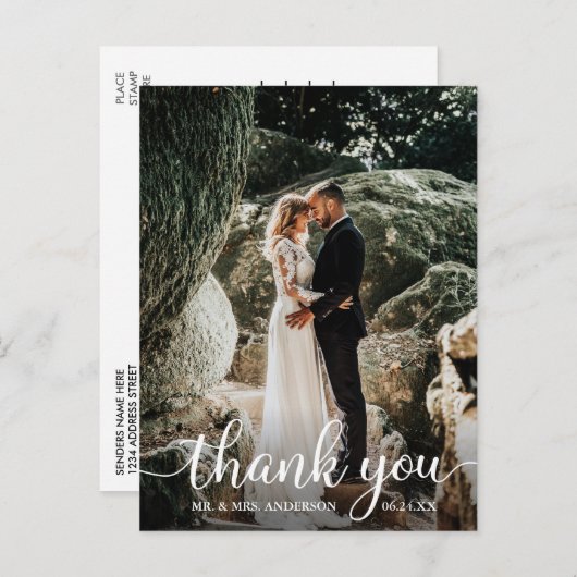 Moderne Rustic Calligraphy Script Weddenschap Beda Briefkaart (Voorkant / Achterkant)