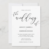 Moderne Rustic Calligraphy Wedding Kaart (Voorkant)